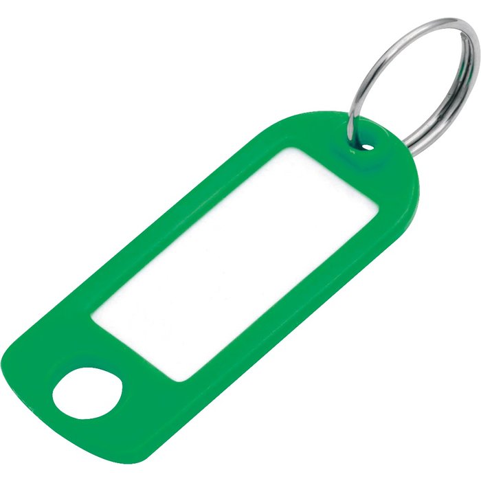Porte-clés étiquette avec fenêtre - Plastique - Vendu par 100 - Vert-1