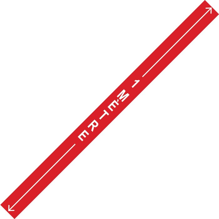 Bande verticale 1 mètre avec flèche - Spécial sol - 1000 x 70 mm - Rouge-1