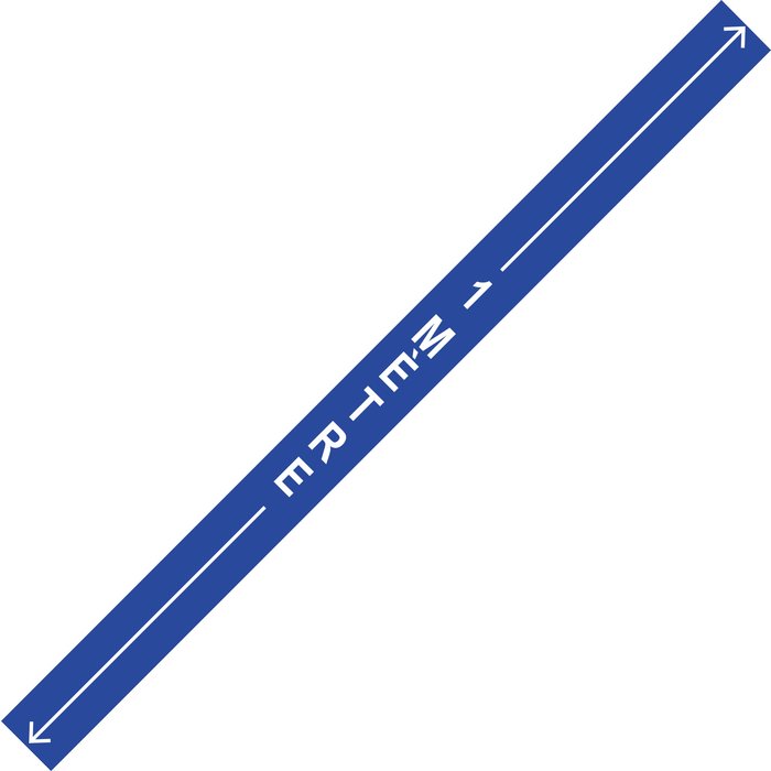 Bande verticale 1 mètre avec flèche - Spécial sol - 1000 x 70 mm - Bleu-1