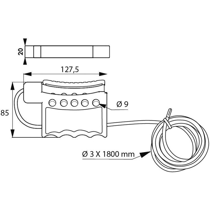 Câble de consignation – THIRARD– Ø 3 mm – 1,8 m – Boîtier multi-verrouillage-1