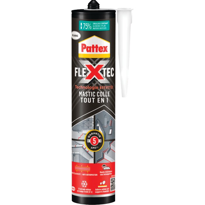 Mastic-colle - PATTEX - Flextec - Blanc -1