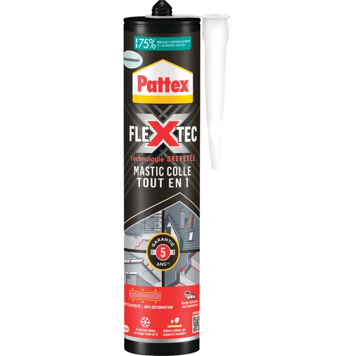Mastic & colle de fixation - PATTEX - 330 g - blanc-1