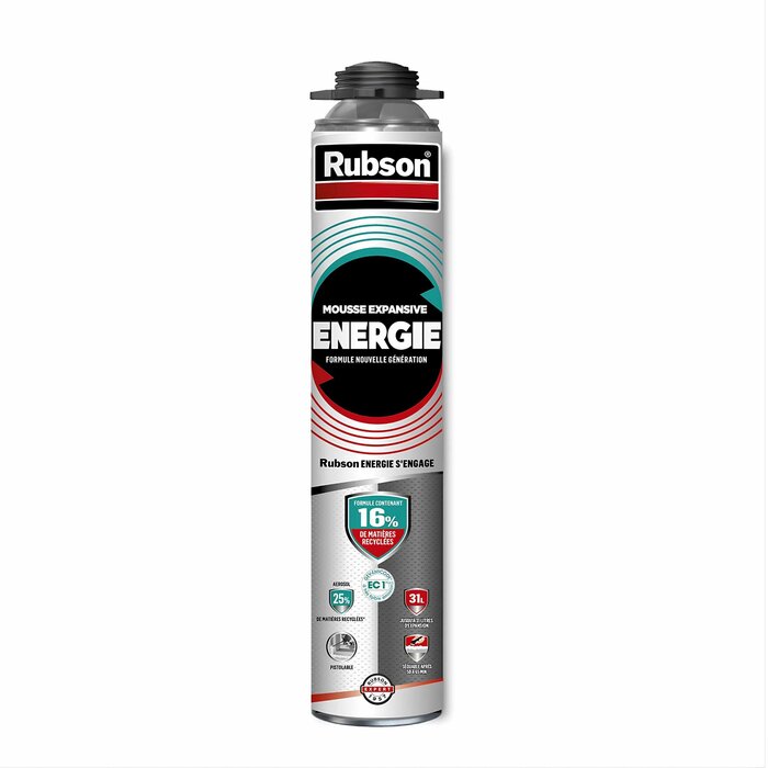 Mousse expansive pistolable – RUBSON – Energie – 750 ml – Gris clair-1