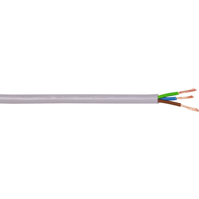 Câble souple domestique H05 VV-F gris - 3G2,5 mm² - Couronne de 50 m - Electraline-1