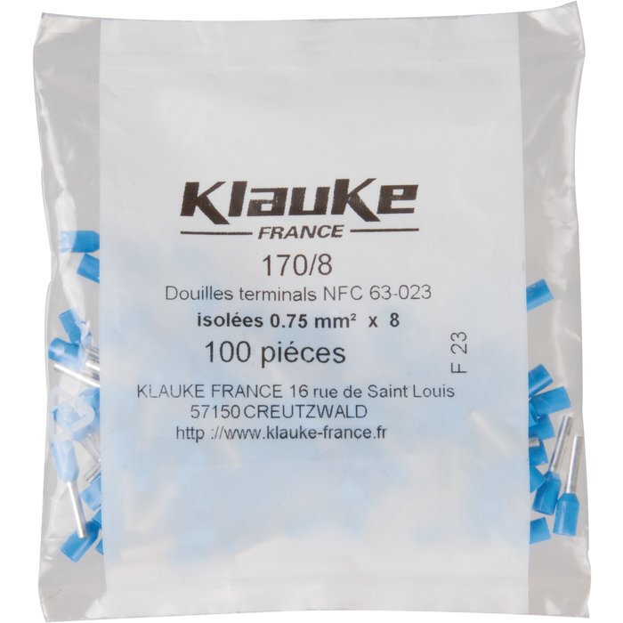 Embout de câblage pré-isolé NFC - Bleu - Klauke-2