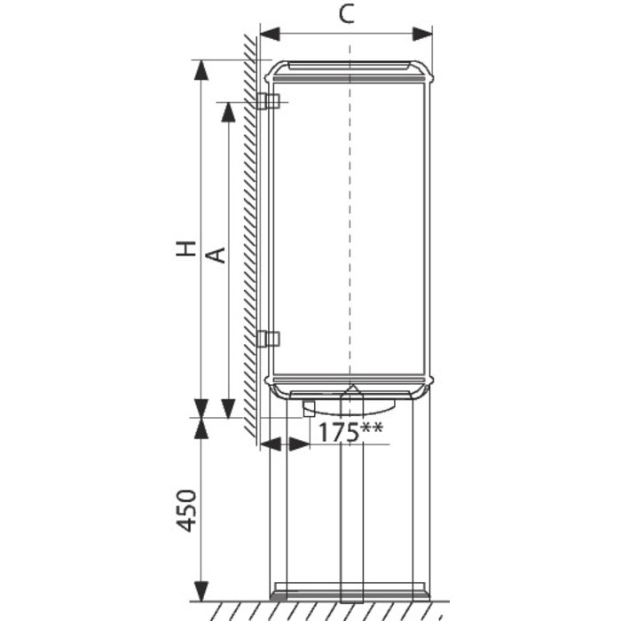 Chauffe-eau aci Zeneo vertical - Fixation murale - 75L-1