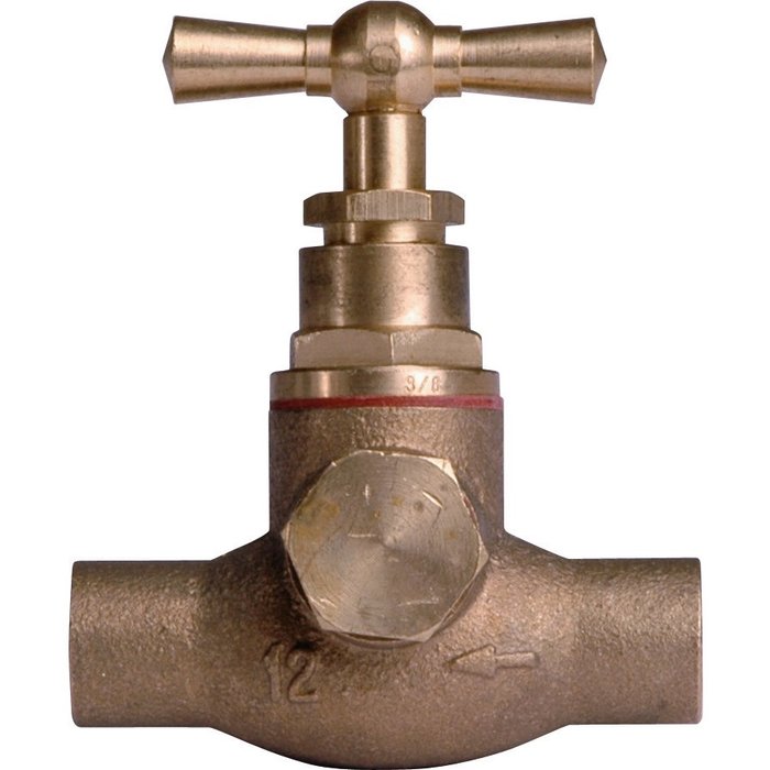 Robinet d'arrêt tête à potence avec purge - Ø 14 mm - À souder - Watts industries-1