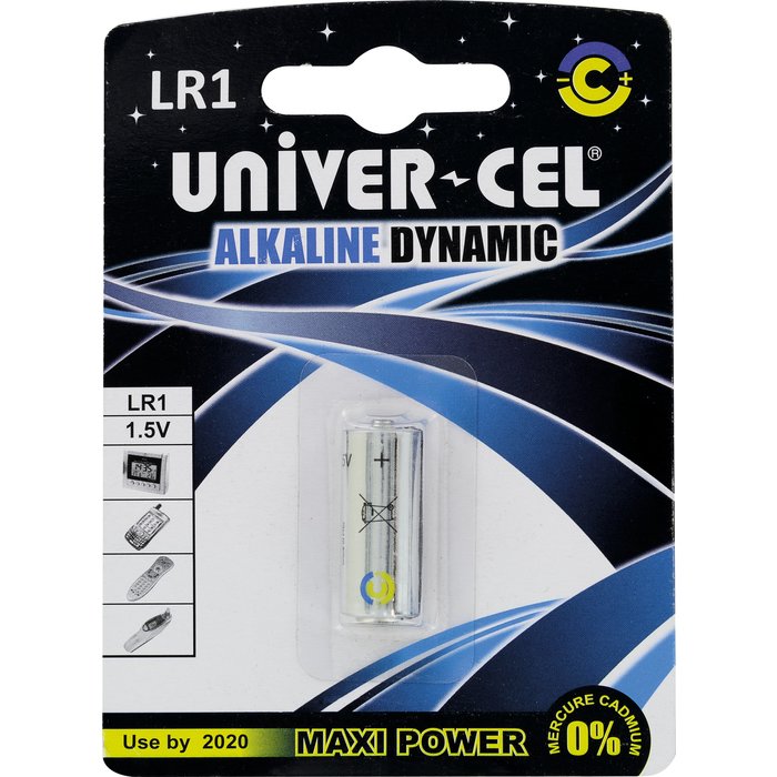 Pile miniature Alcaline Univercel - LR1 - 1,5 V-3