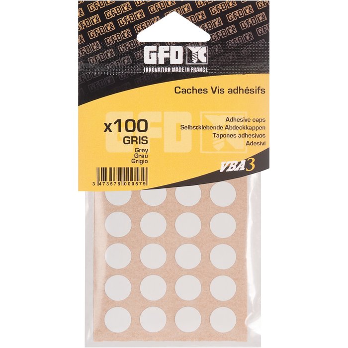 Cache vis PVC gris - Sachet de 100 pièces - GFD GLE Forgeage-1