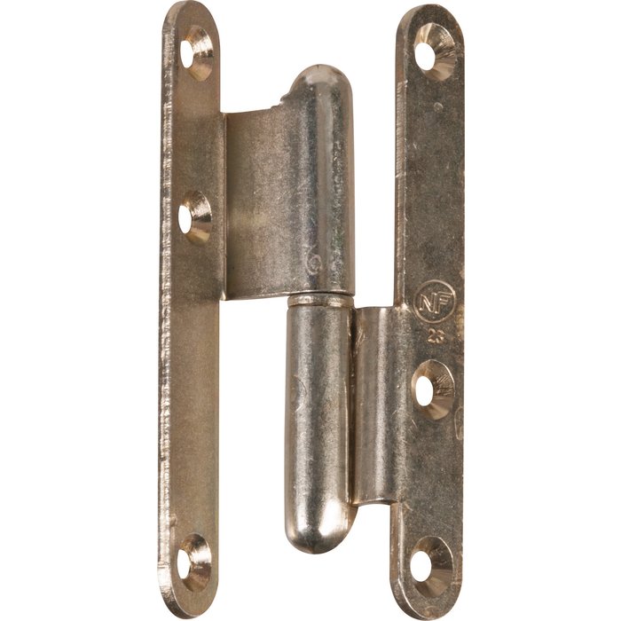 Paumelle lames à bouts ronds coudées zingué blanc - 140 mm - Gauche - Jardinier massard