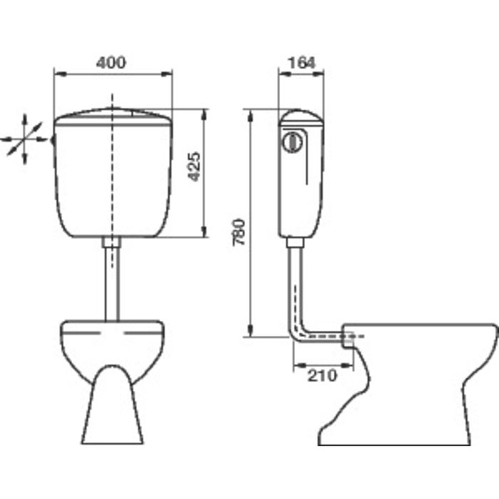 Réservoir WC - REGISTAR - Regiplast - Double débit - Semi-bas-2