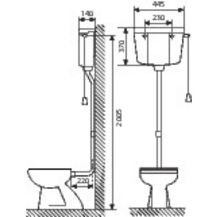 Réservoir WC - EUROPA 300 - Regiplast - Simple débit - Haut - A chaînette-1