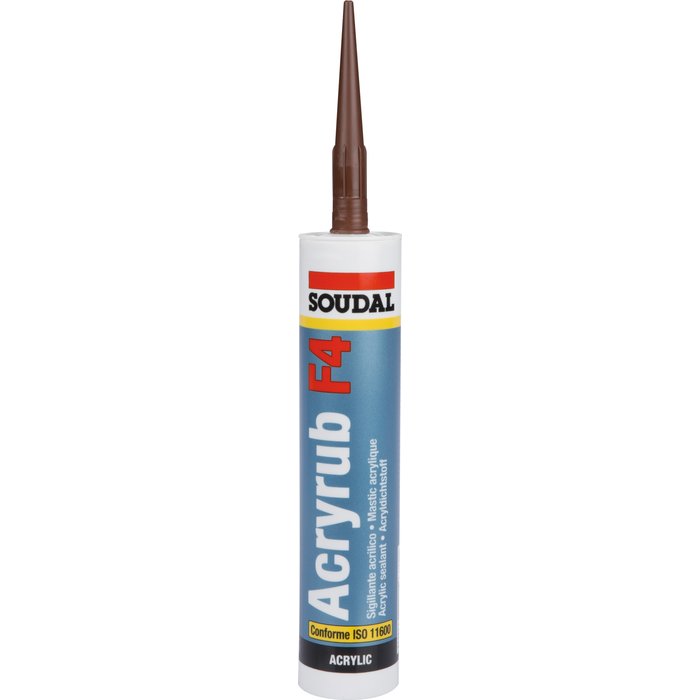 Mastic acrylique acajou - 300 ml - Acryrub F4 - Soudal-1