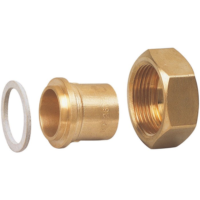 Raccord droit - 2 pièces - Spécial gaz naturel - À souder sur cuivre - Femelle 3/4" - Diamètre 22 mm-1