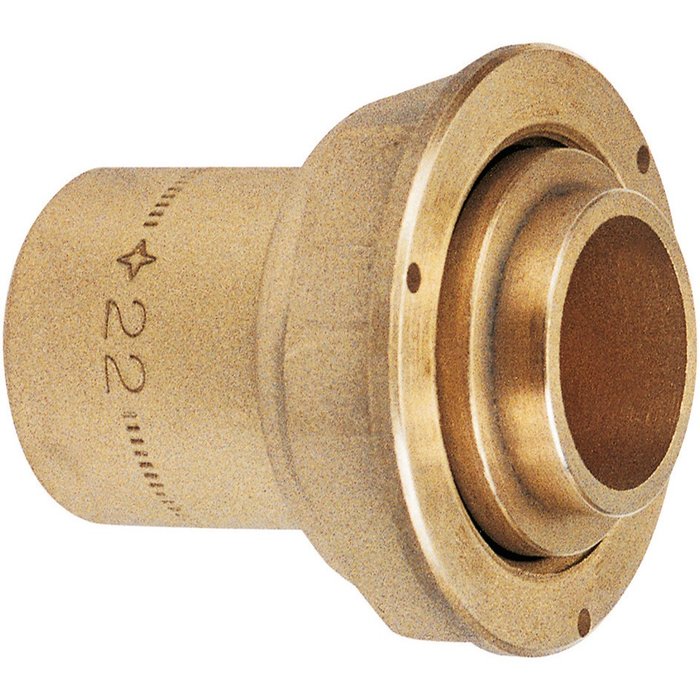 Raccord droit à joint plat - Spécial gaz naturel - À souder sur cuivre - Diamètre 28 mm-1