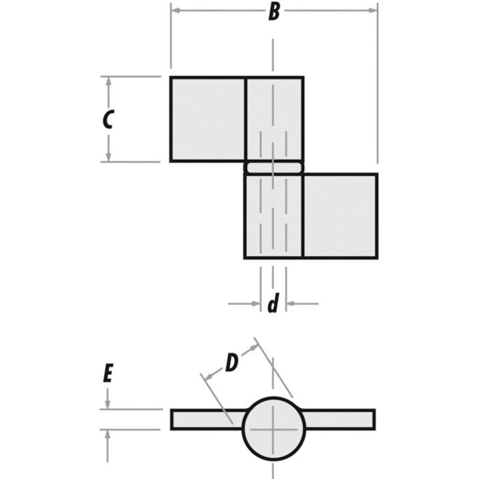 Paumelle de grille - Monin - 82,8 x 80 mm - Lames dans l'axe-1