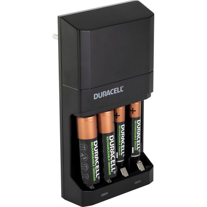Chargeur high speed - Duracell - 45 minutes de charge pour 4 h d'utilisation - Charge rapide - Pour piles AA et AAA