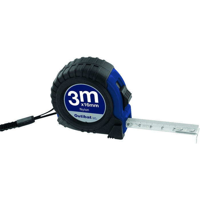 Mètre ruban bi-matière – OUTIBAT – 8 m – Largeur 25 mm – Double affichage-3