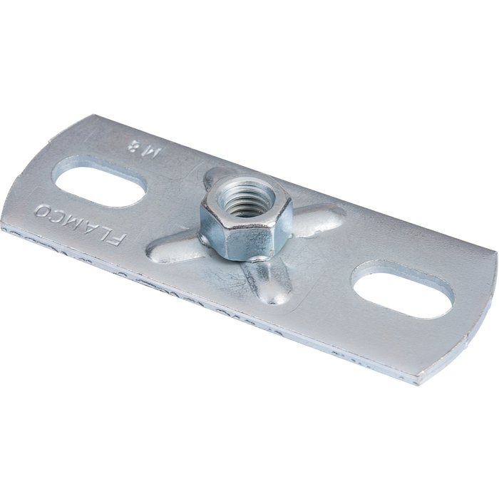 Platine rectangulaire à trous oblongs - Acier zingué-1