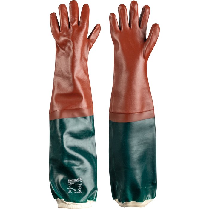 Gants de protection - Spécial égoutier - PVC - Rouge / Vert
