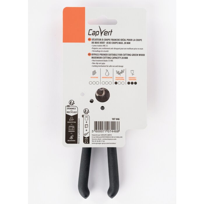 Sécateur traditionnel - Capvert - A coupe franche-6