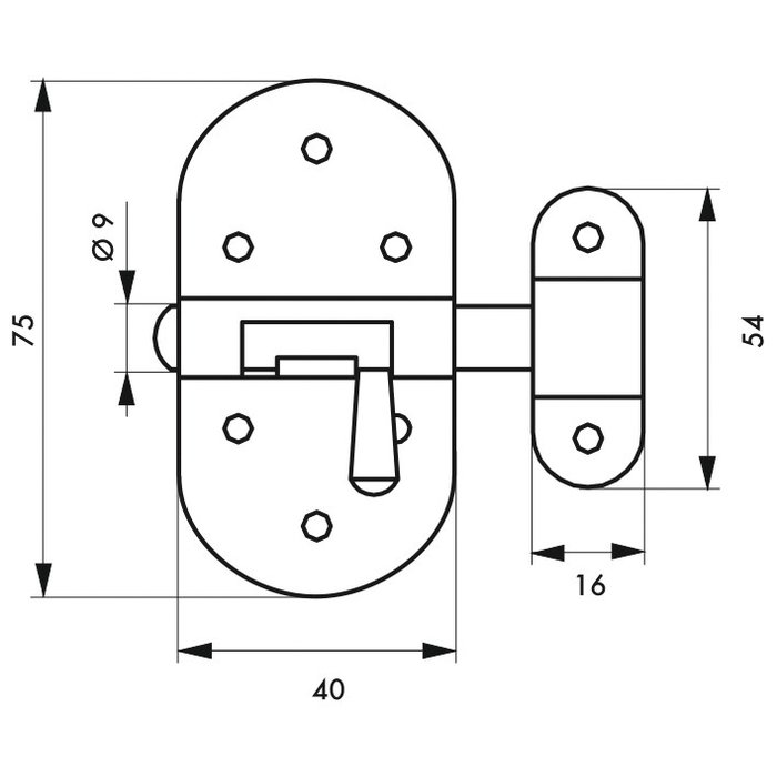 Gâche aluminium brut - Serrure LAKQ - Locinox-1