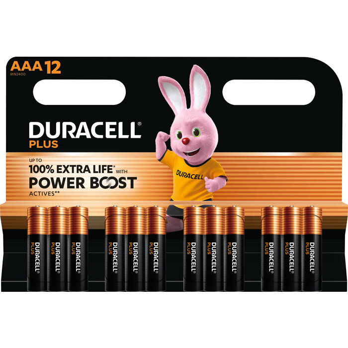 Piles Duracell Plus 100% - AAA - LR03 - Alcaline