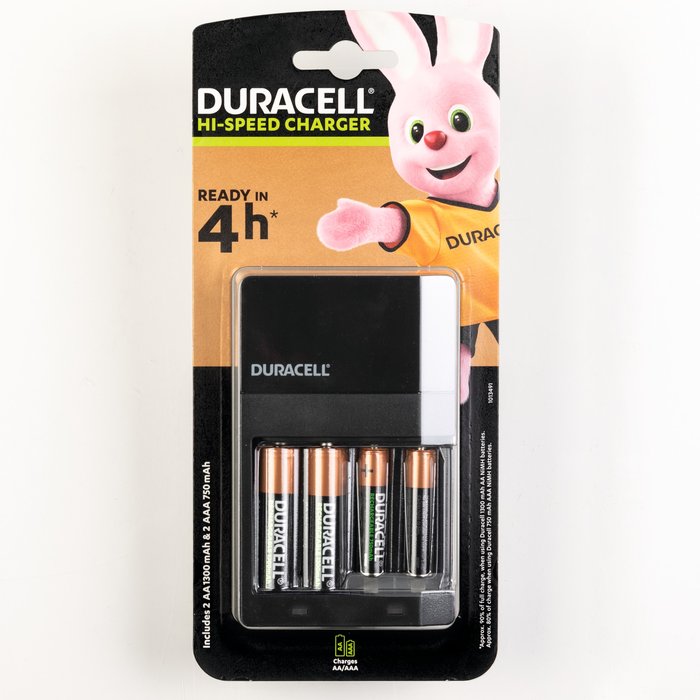 Chargeur high speed - Duracell - 45 minutes de charge pour 4 h d'utilisation - Charge rapide - Pour piles AA et AAA-4