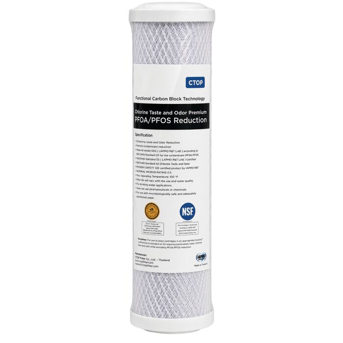 Cartouche filtrante charbon PFAS – FLUID’O – 0,5 micron – 9"3/4-4