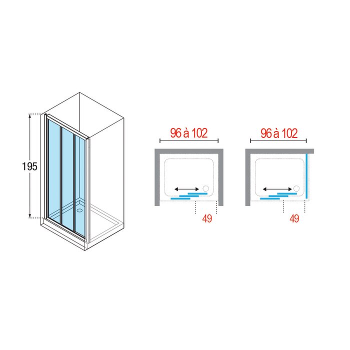 Paroi de douche - Ocean P - NOVELLINI - H. 195 cm-1