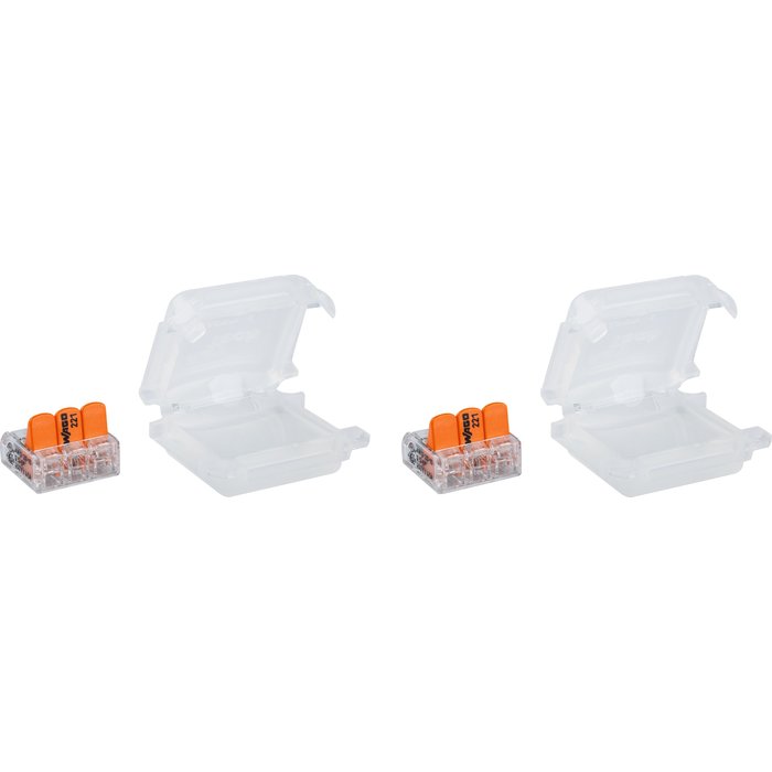 Boîte de jonction de câble Klauke - Pré-remplie au gel - 3 entrées - Transparent - Blister de 2 + 2 bornes triples 6 mm²-4