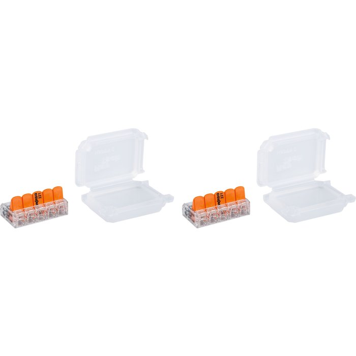 Boîte de jonction de câble Klauke - Pré-remplie au gel - 3 entrées - Transparent - Blister de 2 + 2 bornes quintuple 4 mm²-4