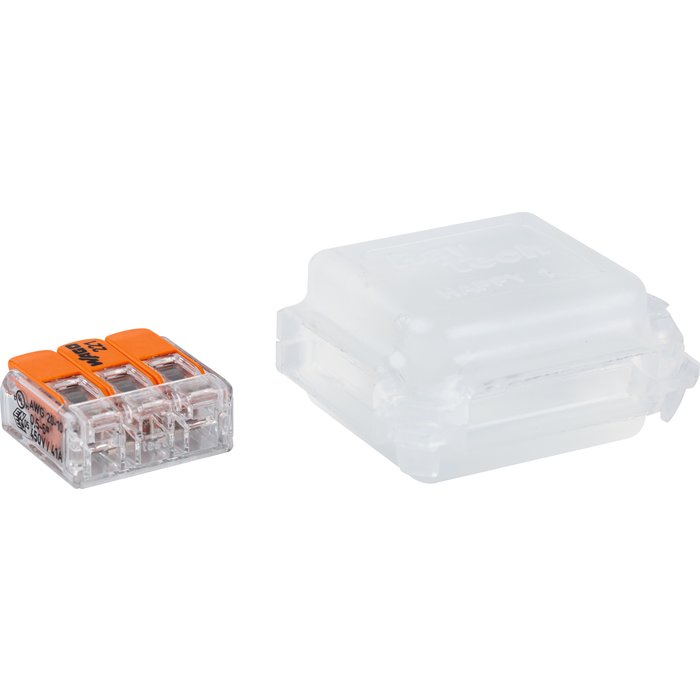 Boîte de jonction de câble Klauke - Pré-remplie au gel - 3 entrées - Transparent - Blister de 2 + 2 bornes triples 6 mm²-1