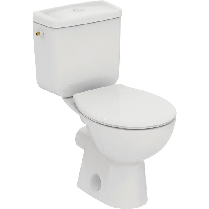 Pack WC au sol – PORCHER – NOE – Sortie horizontale – Blanc brillant – Double chasse 3/6 L