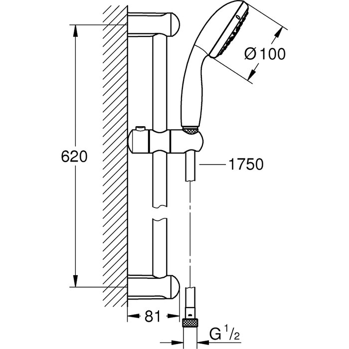 Ensemble de douche Tempesta 100 - 3 jets-2