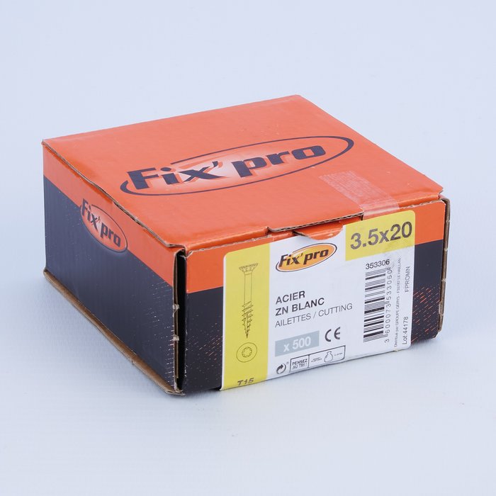 Vis agglo - Fixpro - Tête fraisée - TX - Filetage total - Boîte carton-5