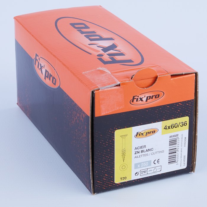 Vis agglo - Fixpro - Tête fraisée - TX - Filetage partiel - Boîte carton-4