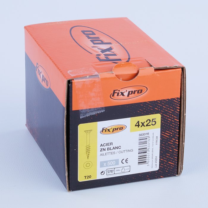 Vis agglo - Fixpro - Tête fraisée - TX - Filetage total - Boîte carton-5