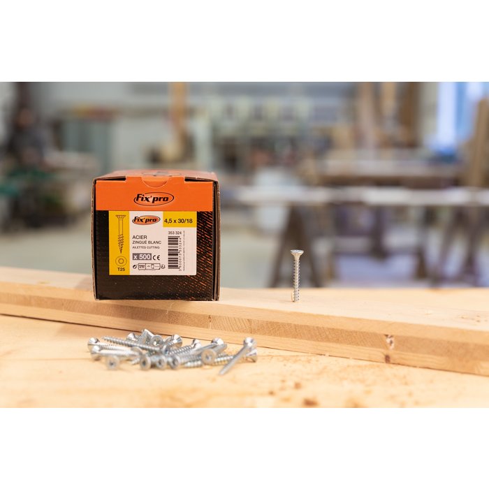 Vis agglo - Fixpro - Tête fraisée - TX - Filetage total - Boîte carton-10