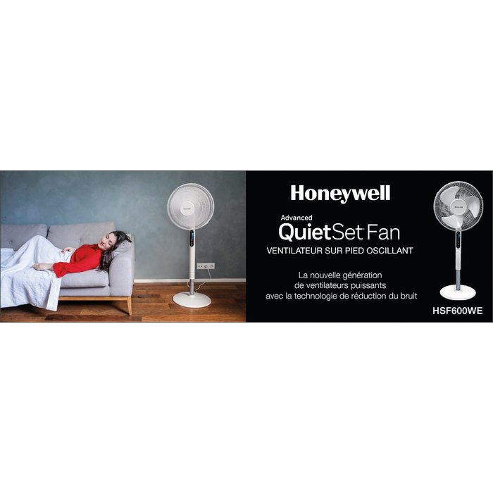 Ventilateur sur pied avec réduction de bruit HSF600WE4 - QuietSet - Honeywell - Blanc-5
