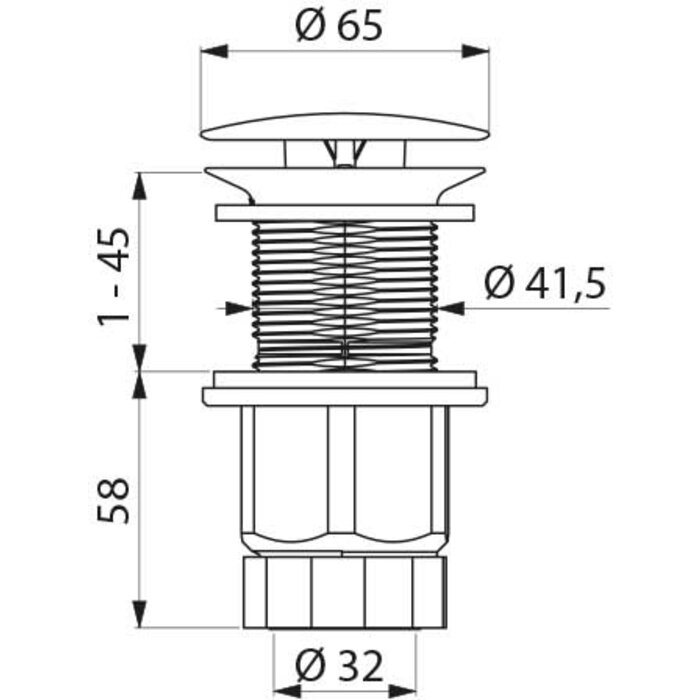 Bonde de lavabo Hygiénique - DELABIE  - Sans garde d'eau - Débit 36L/min-1