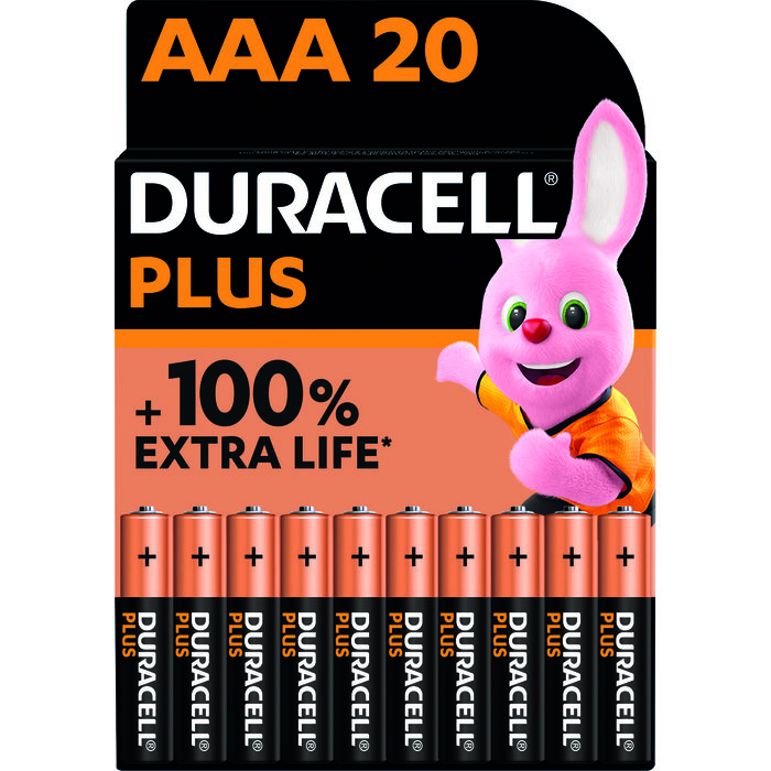 Piles Duracell Plus 100% - Par 20 - AAA - LR03 - Alcaline-2