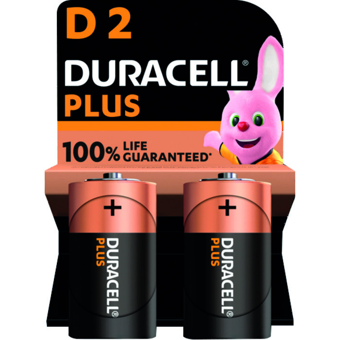 Piles Mainline Plus 100% D Duracell - Blister de 2 - Alcaline-2