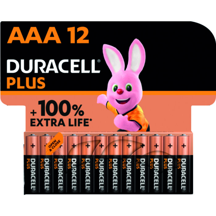 Piles Duracell Plus 100% - Par 12 - AAA - LR03 - Alcaline-2