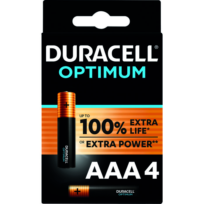 Piles Duracell Optimum - Par 4 - AAA - LR03 - Alcaline-2