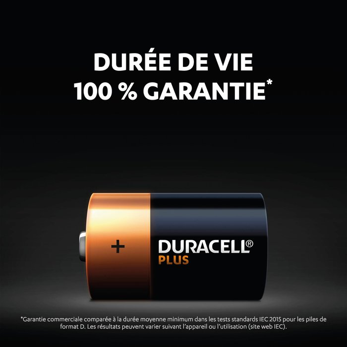 Piles Mainline Plus 100% D Duracell - Blister de 4 - Alcaline-2