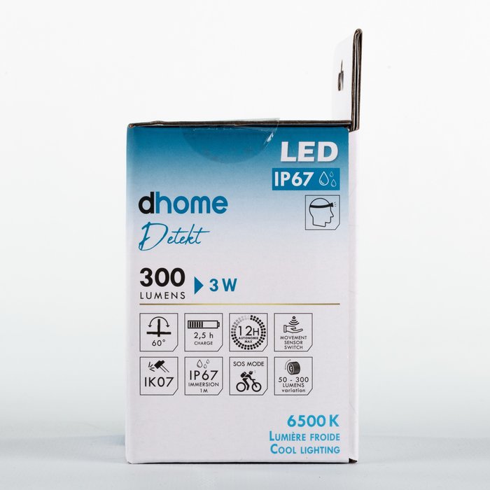 Lampe Frontale LED - Detekt - Dhome - 3 W - 300 lm - 6500 K - IP67 - Rechargeable-14