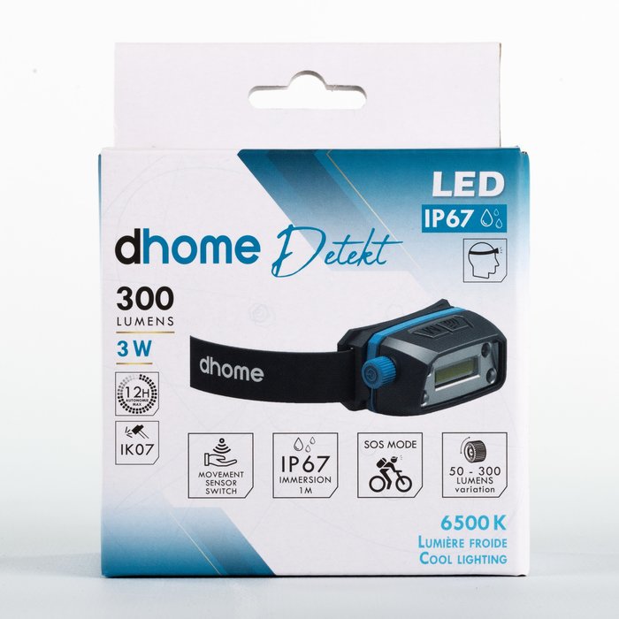 Lampe Frontale LED - Detekt - Dhome - 3 W - 300 lm - 6500 K - IP67 - Rechargeable-11