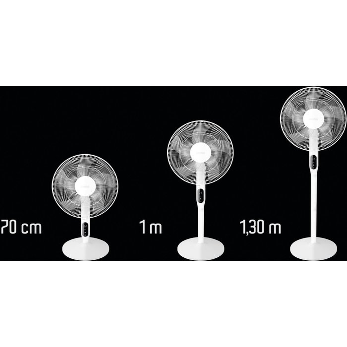 Ventilateur sur pied silencieux - Silenzio - VARMA - Ø 40 cm - H. max 130 cm - 35 W - 12 vitesses - Blanc-17