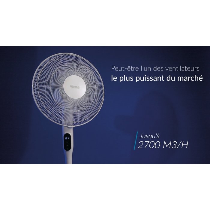 Ventilateur sur pied silencieux - Silenzio - VARMA - Ø 40 cm - H. max 130 cm - 35 W - 12 vitesses - Blanc-18